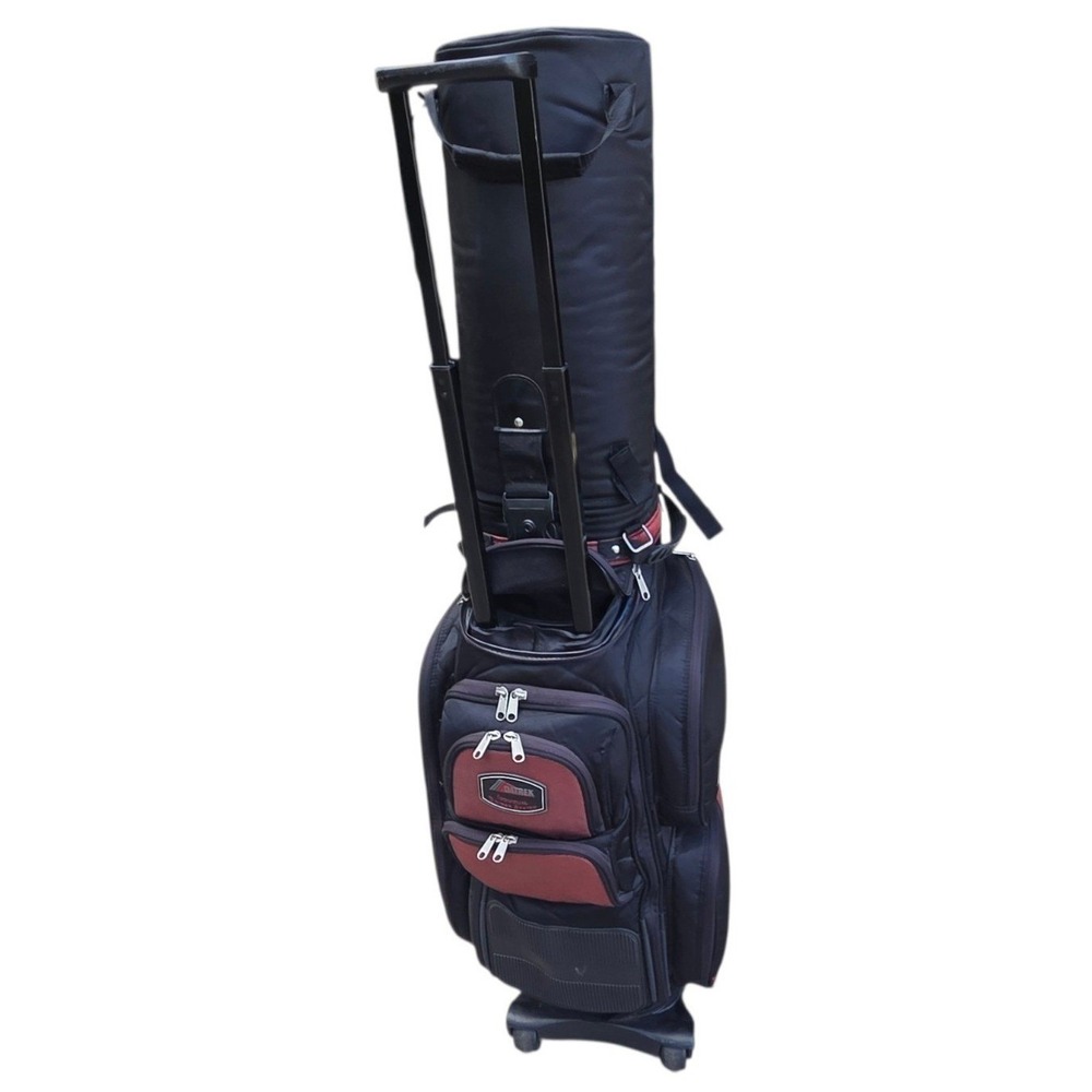 Datrek High Roller CS Golf Bag Burgundy 14-Way Divider Travel Cart WITH KEY